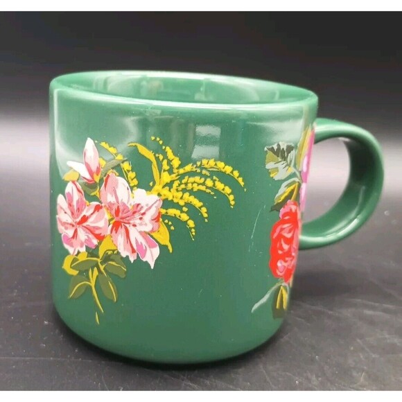 STARBUCKS BAN.DO HOLIDAY 2018 LIMITED EDITION GREEN FLORAL CERAMIC MUG 12 OZ - Picture 3 of 8